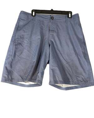 Ezekiel Hybrid Board Shorts Mens 33 Blue Pinstripe Stretch Button Fly Pockets